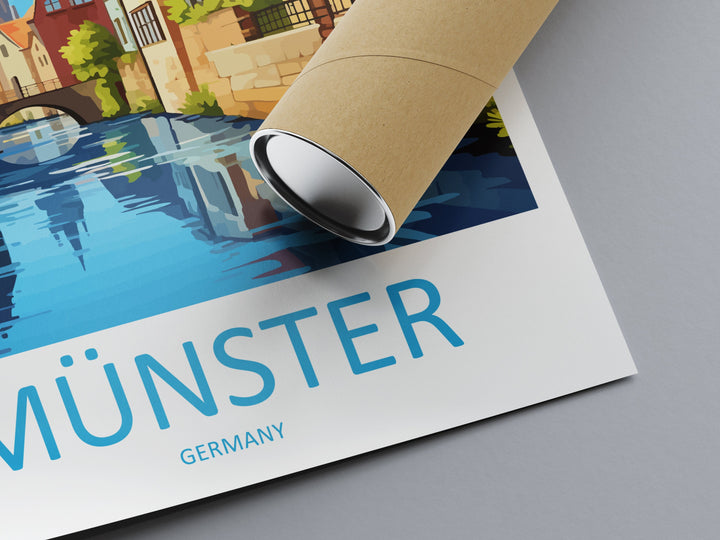 Münster Travel Print Wall Art Münster Wall Hanging Home Decoration Münster Gift Art Lovers Wall Art Print Art Münster Germany Poster