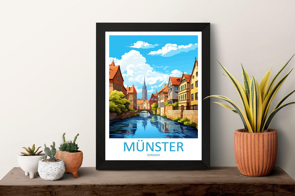Münster Travel Print Wall Art Münster Wall Hanging Home Decoration Münster Gift Art Lovers Wall Art Print Art Münster Germany Poster