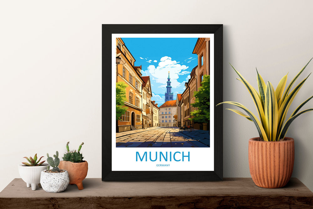 Munich Travel Print Wall Art Munich Wall Hanging Home Decoration Munich Gift Art Lovers Wall Art Print Art Munich Germany Poster