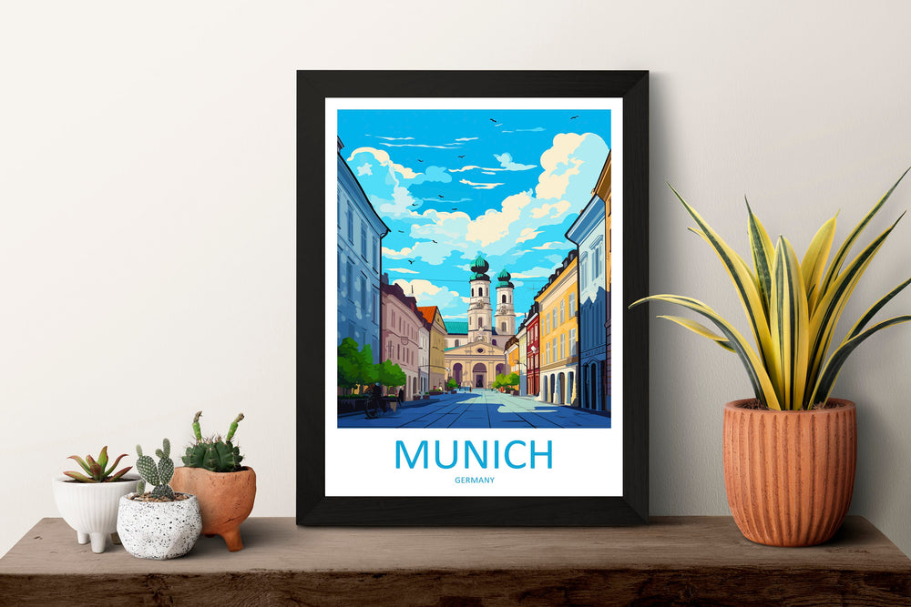 Munich Travel Print Wall Art Munich Wall Hanging Home Decoration Munich Gift Art Lovers Wall Art Print Art Munich Germany Poster