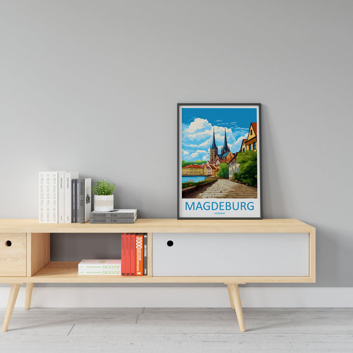 Magdeburg Travel Print Wall Art Magdeburg Wall Hanging Home Decoration Magdeburg Gift Art Lovers Wall Art Print Art Magdeburg Germany Poster