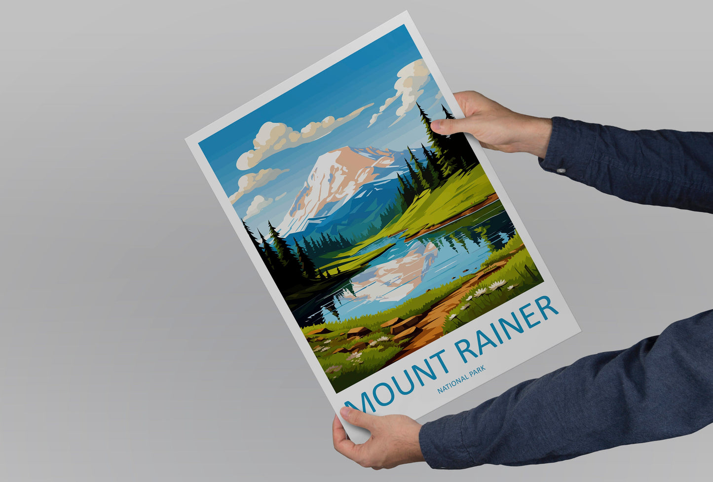 Mount Rainer Print New Mount Rainer Home Décor National Park Art Print Mount Rainer Wall Print For Park Gift Wall Hanging