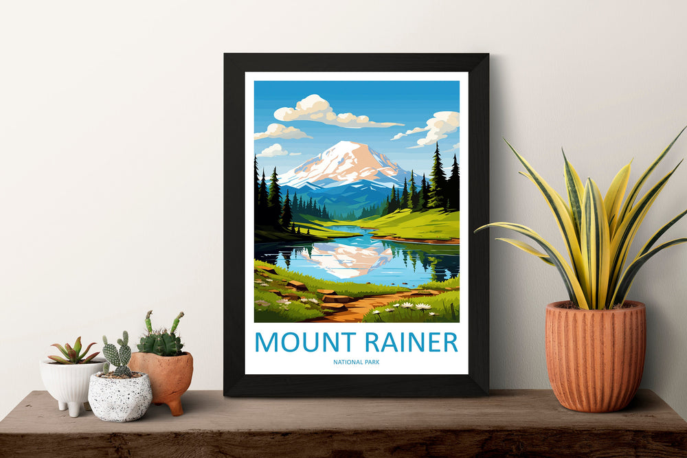 Mount Rainer Print New Mount Rainer Home Décor National Park Art Print Mount Rainer Wall Print For Park Gift Wall Hanging