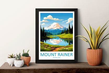Mount Rainer Print New Mount Rainer Home Décor National Park Art Print Mount Rainer Wall Print For Park Gift Wall Hanging