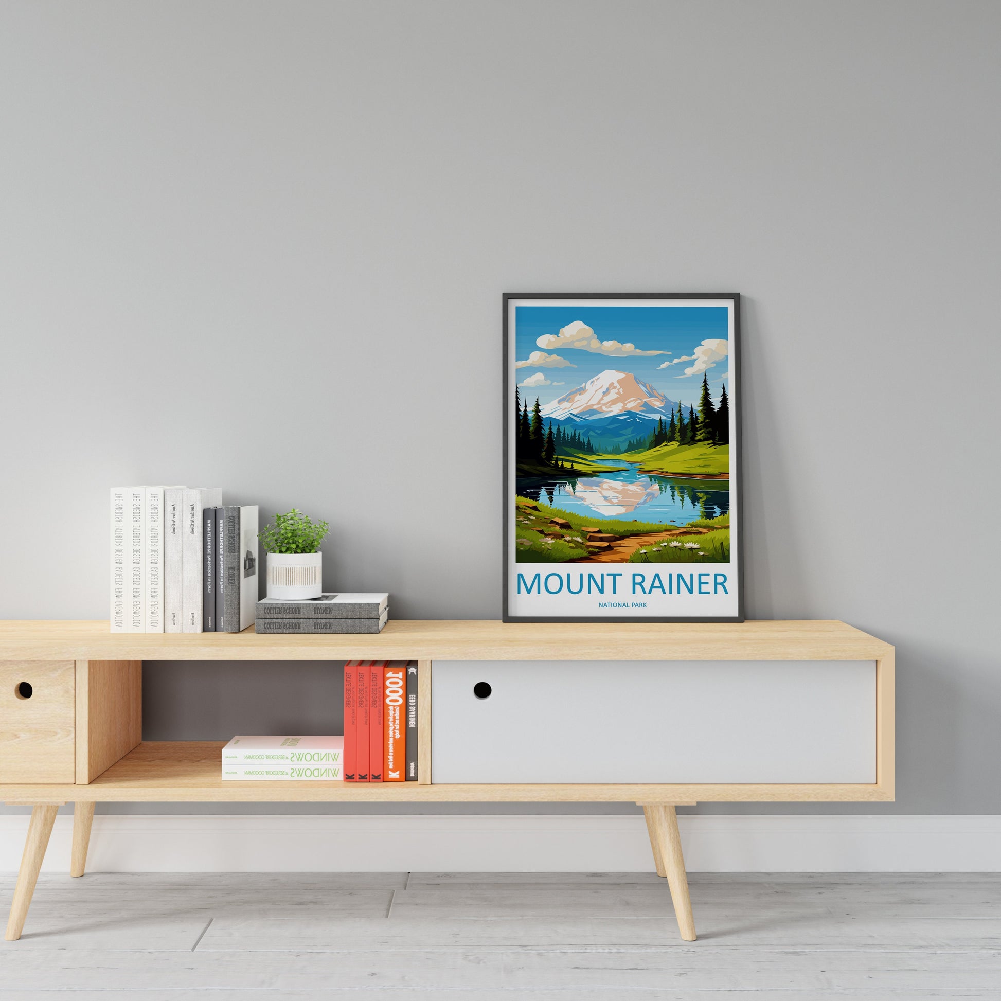 Mount Rainer Print New Mount Rainer Home Décor National Park Art Print Mount Rainer Wall Print For Park Gift Wall Hanging