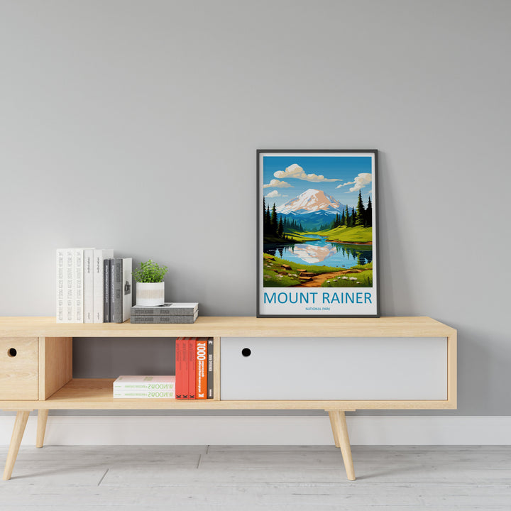 Mount Rainer Print New Mount Rainer Home Décor National Park Art Print Mount Rainer Wall Print For Park Gift Wall Hanging