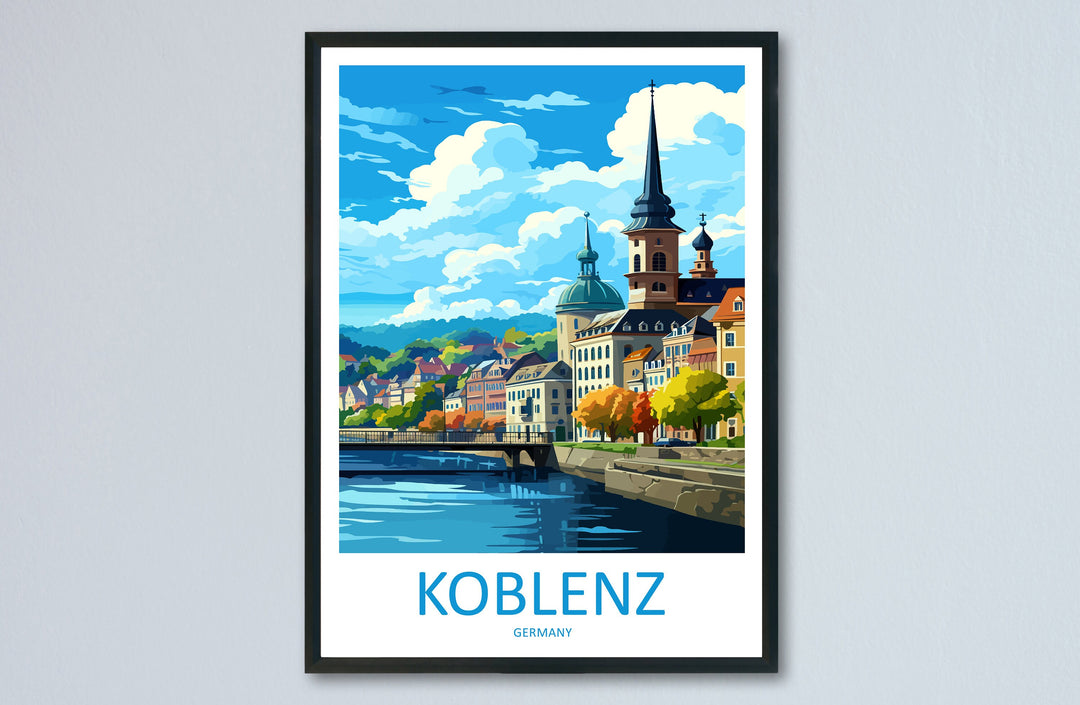 Koblenz Travel Print Wall Art Koblenz Wall Hanging Home Decoration Koblenz Gift Art Lovers Wall Art Print Art Koblenz Germany Poster