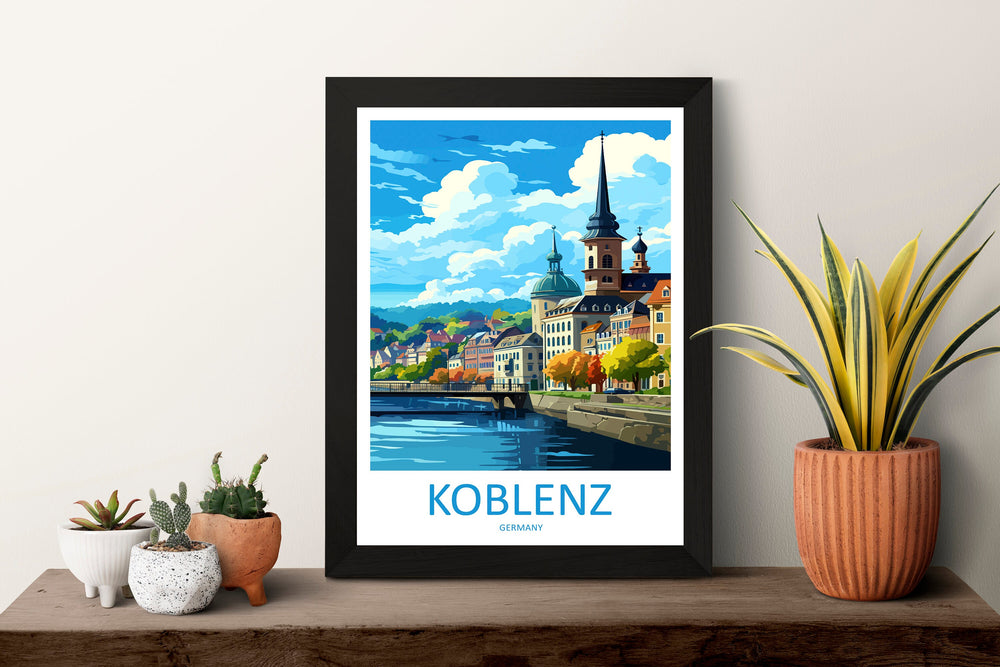 Koblenz Travel Print Wall Art Koblenz Wall Hanging Home Decoration Koblenz Gift Art Lovers Wall Art Print Art Koblenz Germany Poster