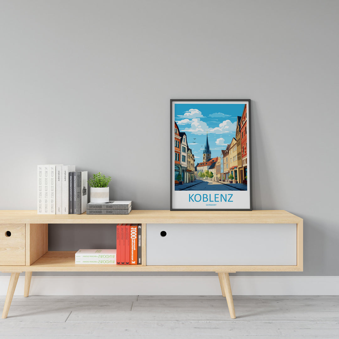 Koblenz Travel Print Wall Art Koblenz Wall Hanging Home Decoration Koblenz Gift Art Lovers Wall Art Print Art Koblenz Germany Poster