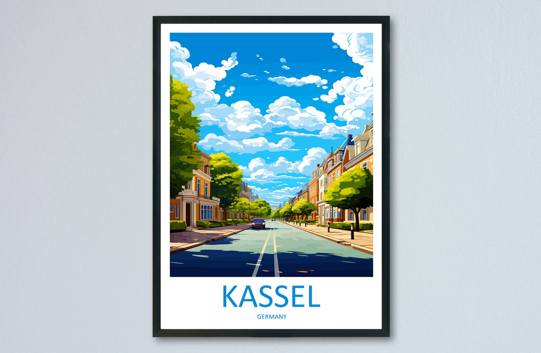 Kassel Travel Print Wall Art Kassel Wall Hanging Home Decoration Kassel Gift Art Lovers Wall Art Print Art Kassel Germany Poster