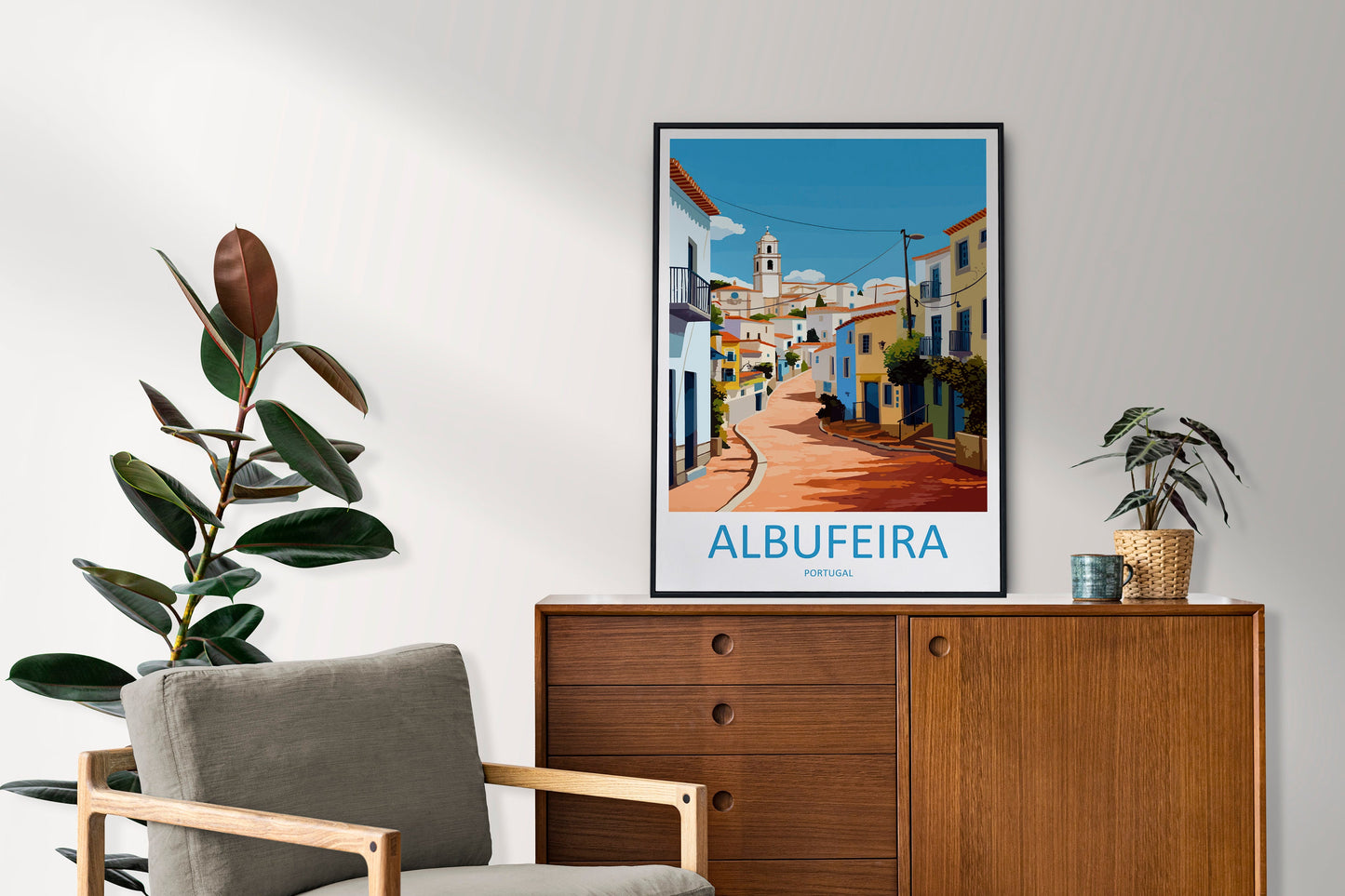Albufeira Travel Print Wall Art Albufeira Wall Hanging Home Décor Albufeira Gift Art Lovers Portugal Art Lover Gift Cascais Wall Décor