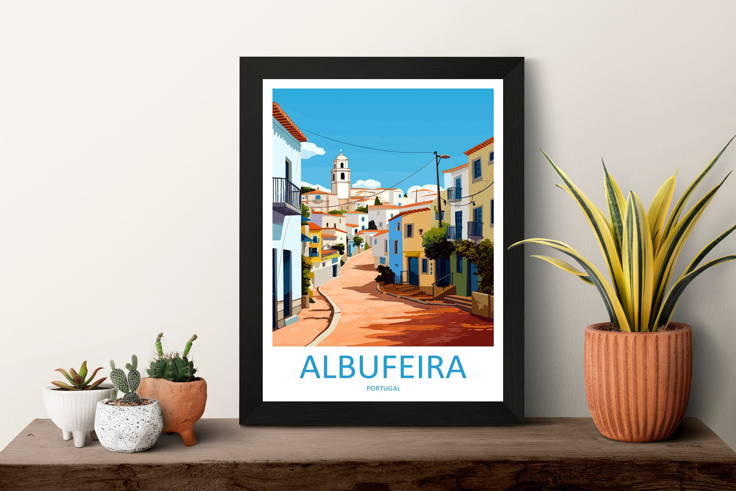 Albufeira Travel Print Wall Art Albufeira Wall Hanging Home Décor Albufeira Gift Art Lovers Portugal Art Lover Gift Cascais Wall Décor