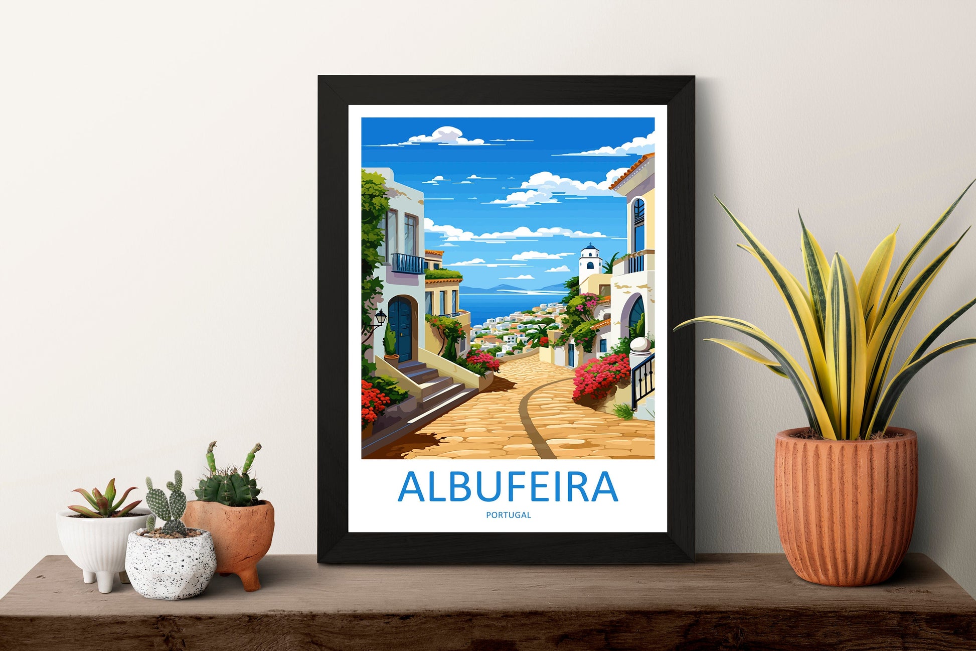 Albufeira Travel Print Wall Art Albufeira Wall Hanging Home Décor Albufeira Gift Art Lovers Portugal Art Lover Gift Cascais Wall Décor
