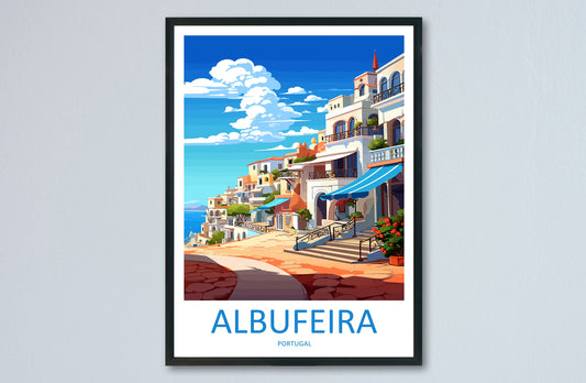 Albufeira Travel Print Wall Art Albufeira Wall Hanging Home Décor Albufeira Gift Art Lovers Portugal Art Lover Gift Cascais Wall Décor
