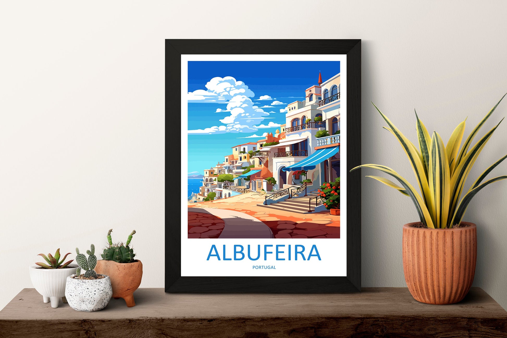 Albufeira Travel Print Wall Art Albufeira Wall Hanging Home Décor Albufeira Gift Art Lovers Portugal Art Lover Gift Cascais Wall Décor