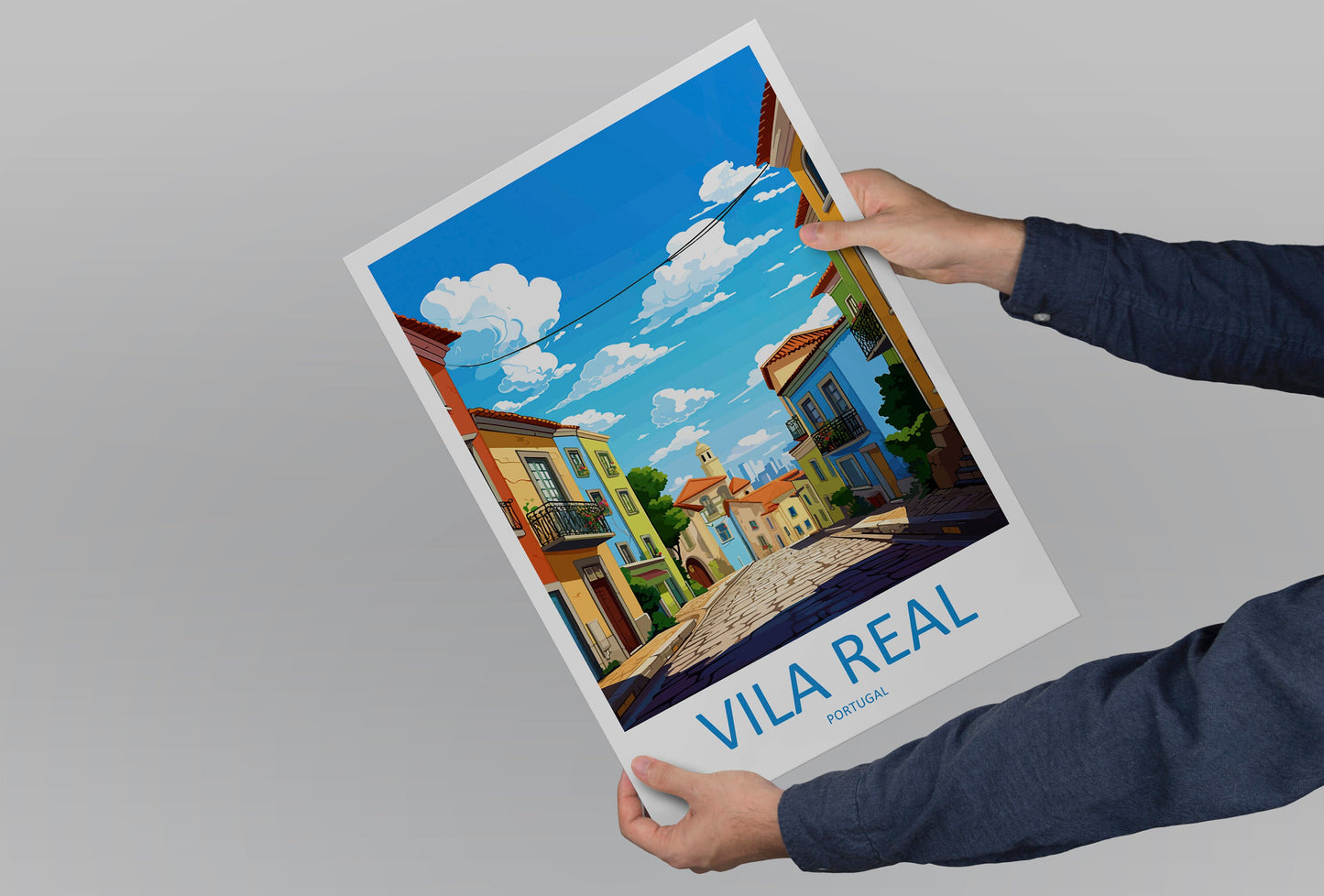 Vila Real Travel Print Wall Art Vila Real Wall Hanging Home Décor Vila Real Gift Art Lovers Portugal Art Lover Gift Vila Real Wall Décor