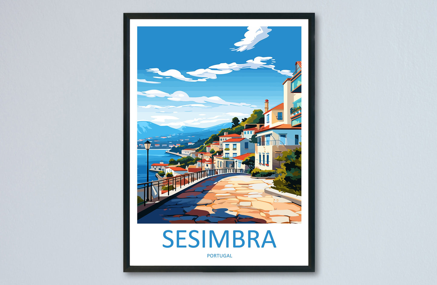 Sesimbra Travel Print Wall Art Sesimbra Wall Hanging Home Décor Sesimbra Gift Art Lovers Portugal Art Lover Gift Sesimbra Wall Décor