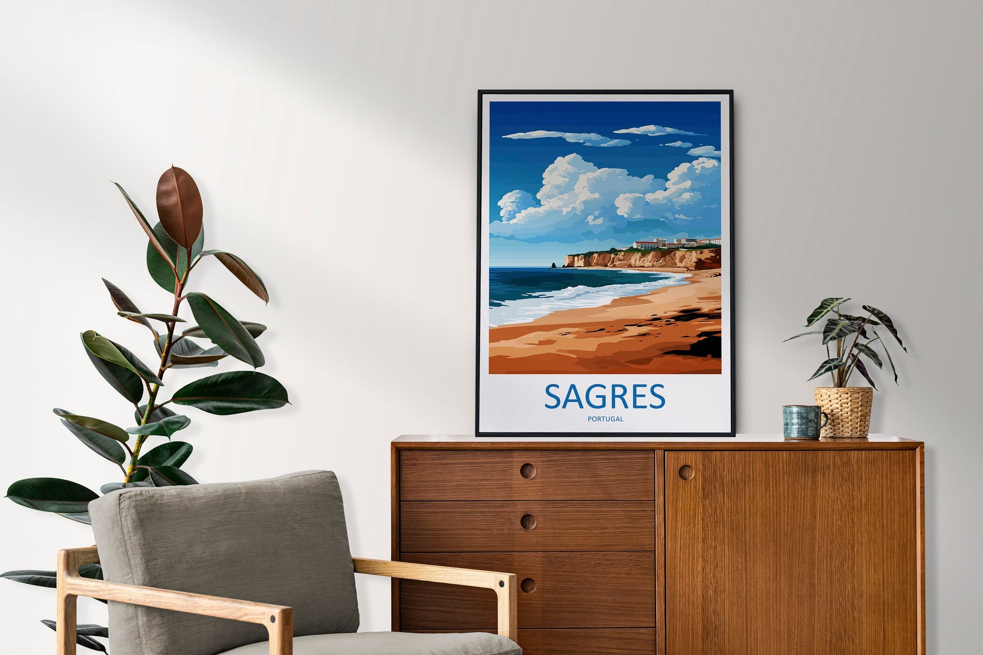 Sagres Travel Print Wall Art Sagres Wall Hanging Home Décor Sagres Gift Art Lovers Portugal Art Lover Gift Sagres Wall Décor