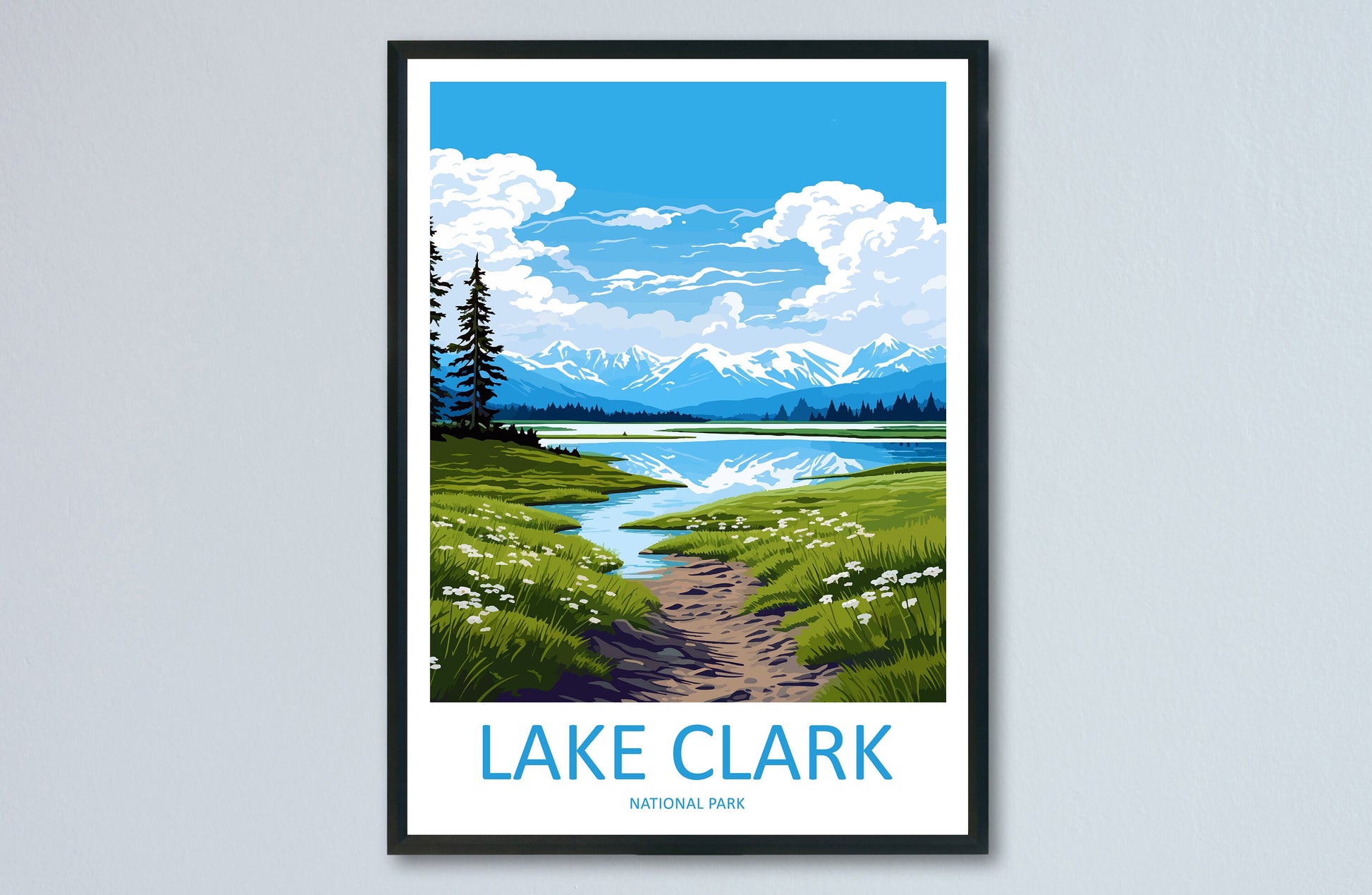 Lake Clark National Park Travel Print Wall Art Lake Clark Wall Hanging Home Décor Lake Clark Gift Art Lovers Alaska Art Lover Gift Lake