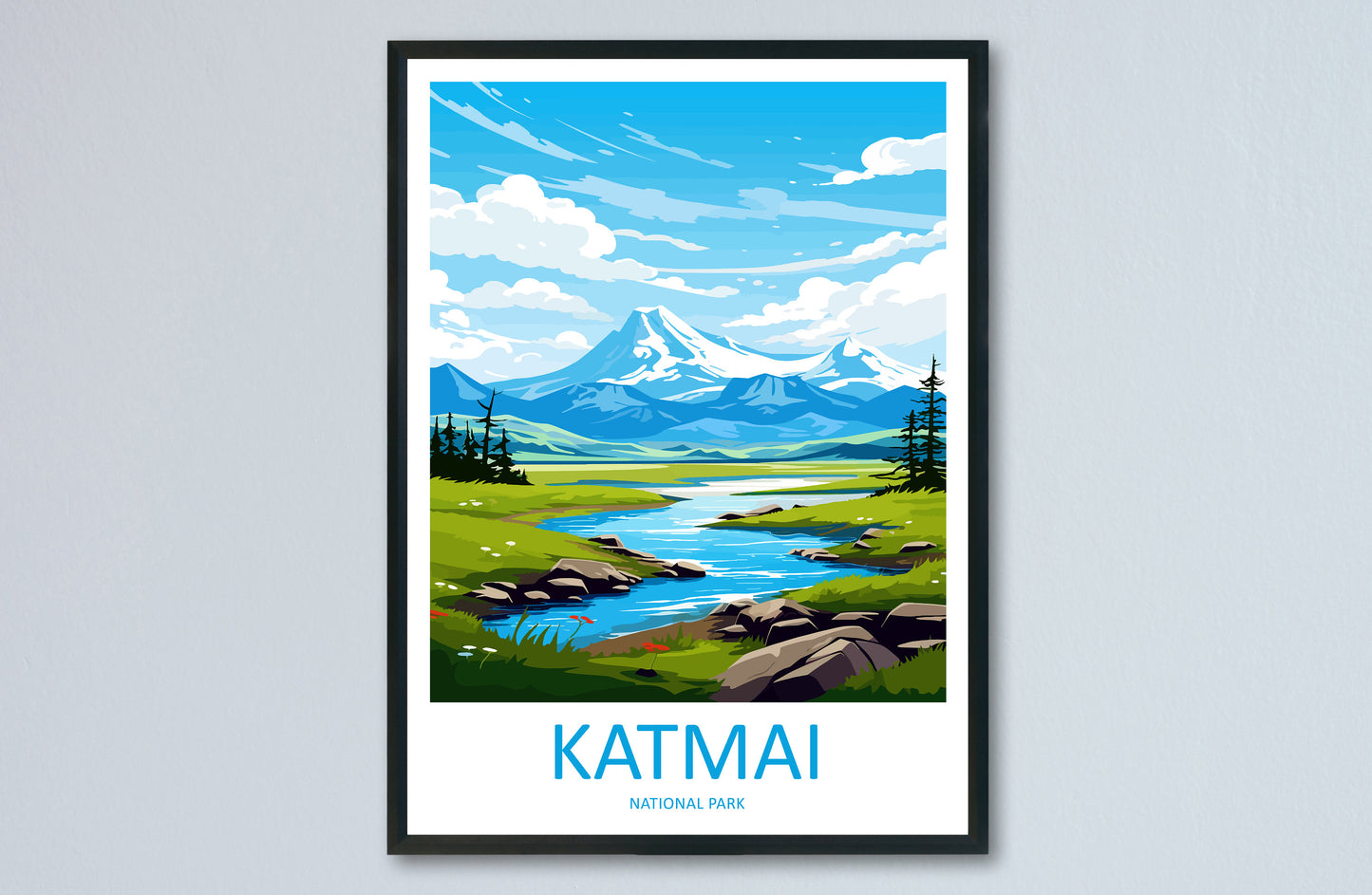 Katmai National Park Travel Print Wall Art Katmai Wall Hanging Home Décor Katmai Gift Art Lovers Alaska Art Lover Gift Katmai National Park
