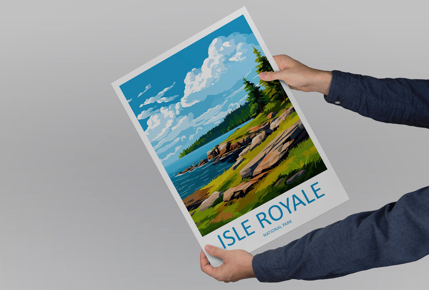 Isle Royale Travel Print Wall Art Isle Royale Wall Hanging Home Decor National Park Gift Isle Royale Lovers National Park Art National Park