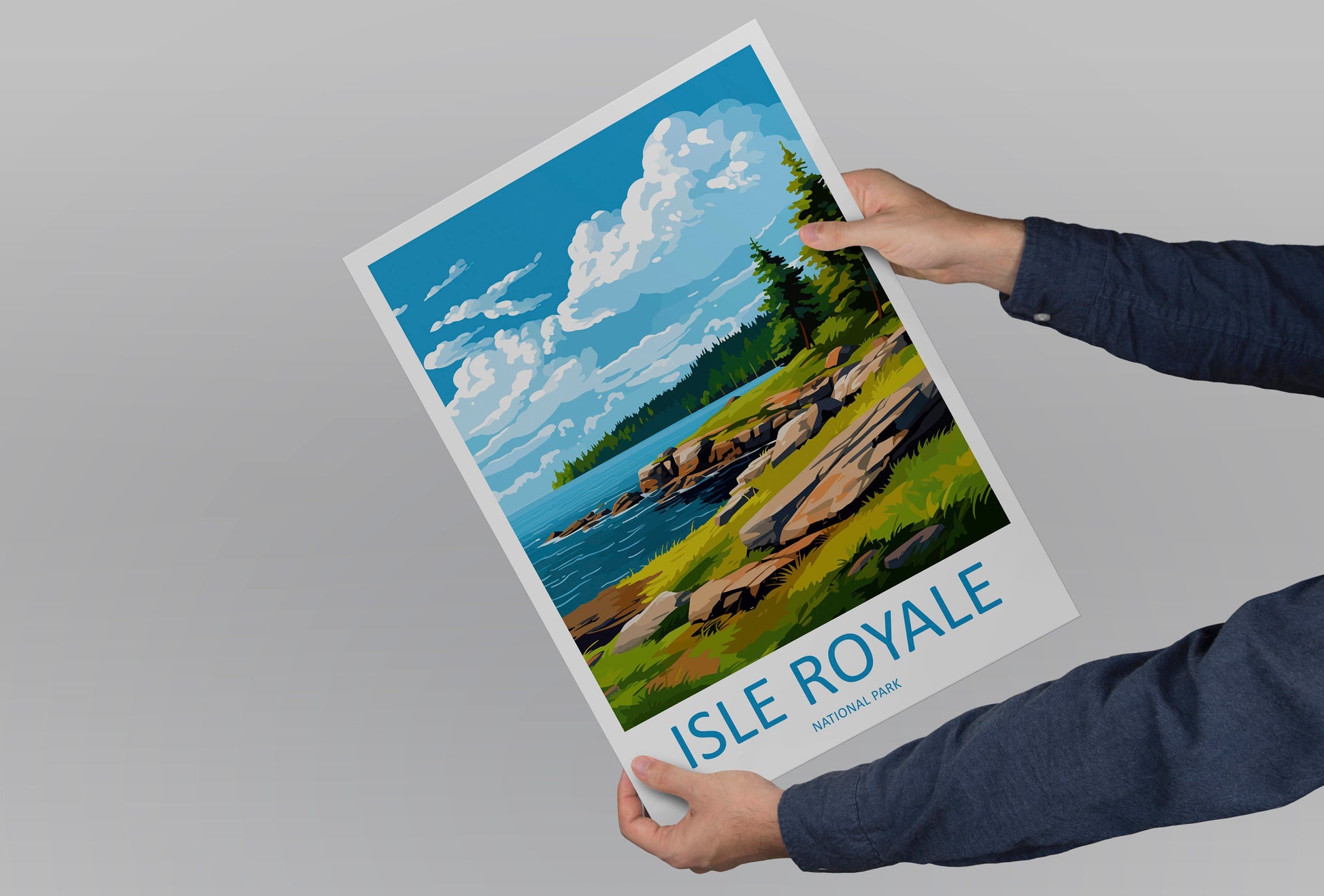 Isle Royale Travel Print Wall Art Isle Royale Wall Hanging Home Decor National Park Gift Isle Royale Lovers National Park Art National Park