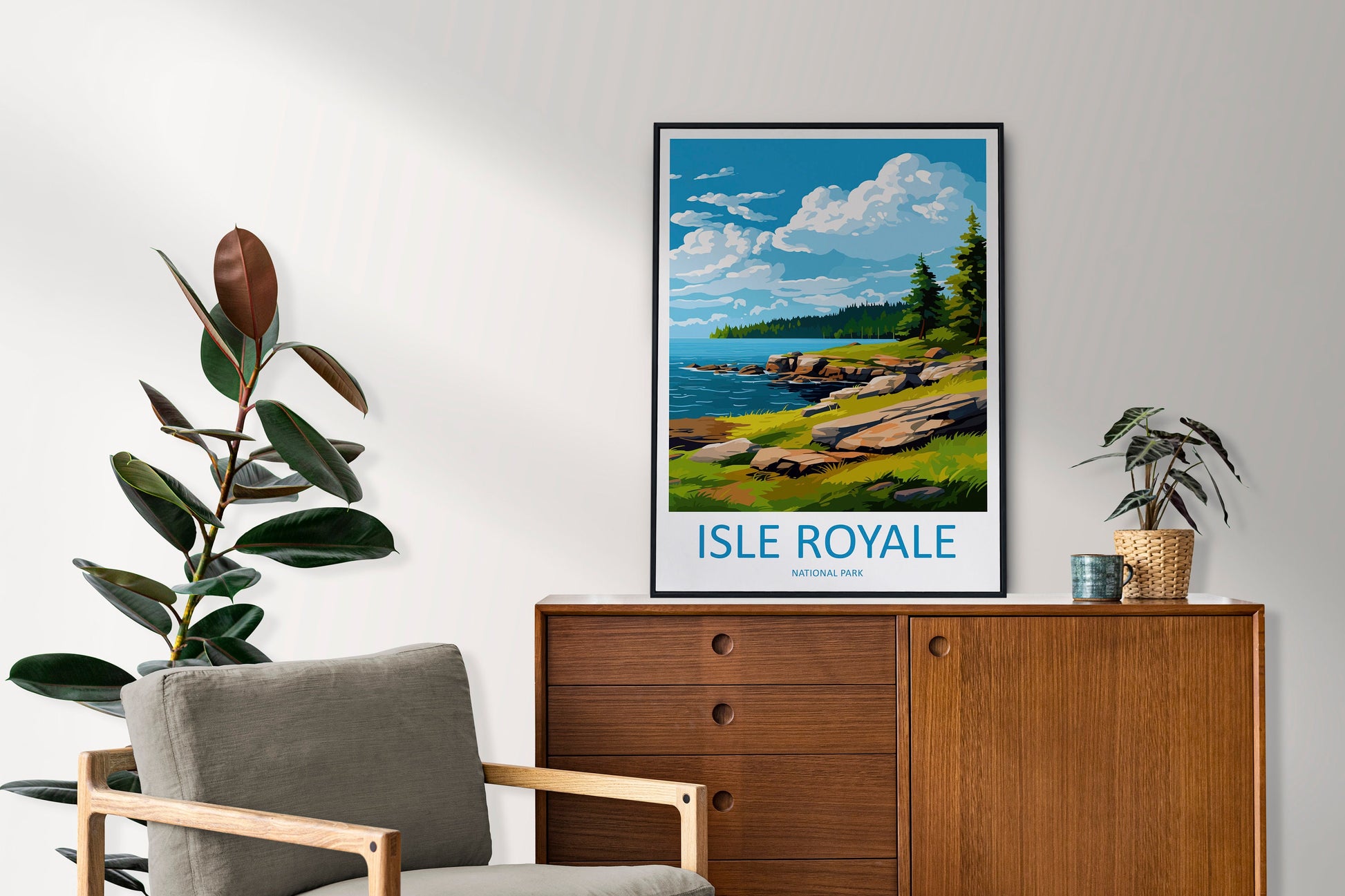 Isle Royale Travel Print Wall Art Isle Royale Wall Hanging Home Decor National Park Gift Isle Royale Lovers National Park Art National Park