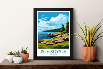 Isle Royale Travel Print Wall Art Isle Royale Wall Hanging Home Decor National Park Gift Isle Royale Lovers National Park Art National Park