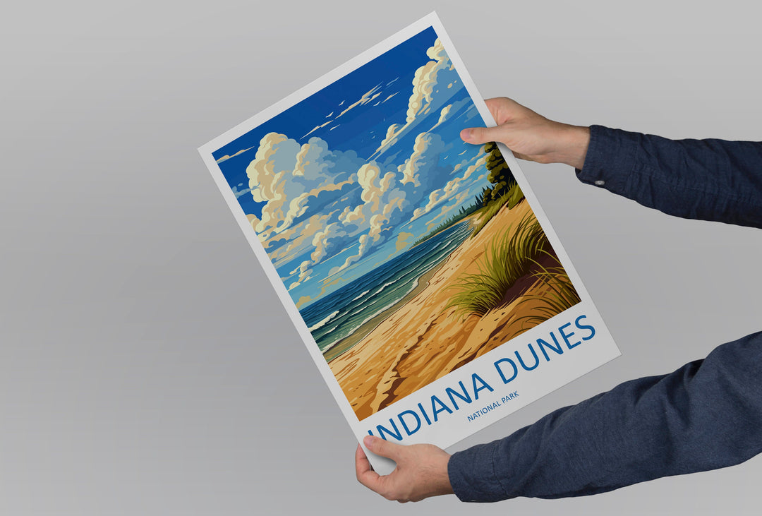 Indiana Dunes Travel Print Wall Art Indiana Dunes Wall Hanging Home Decor National Park Gift Indiana Dunes Lovers National Park Art