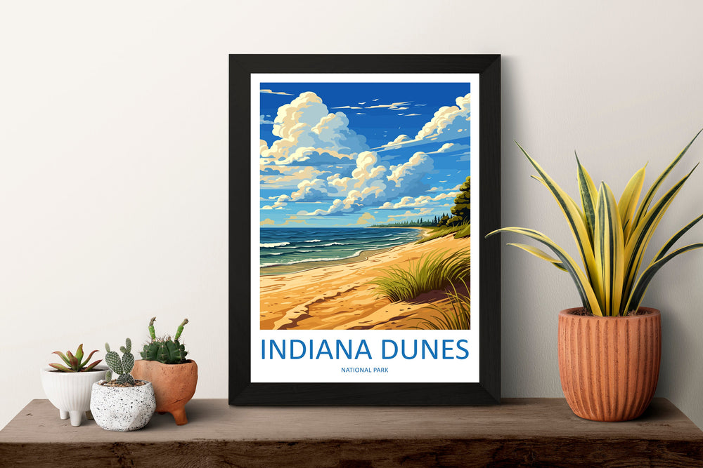 Indiana Dunes Travel Print Wall Art Indiana Dunes Wall Hanging Home Decor National Park Gift Indiana Dunes Lovers National Park Art