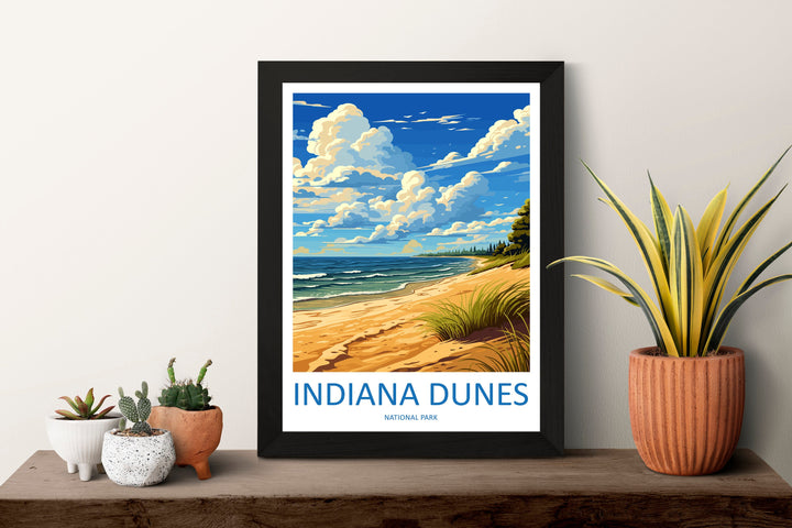 Indiana Dunes Travel Print Wall Art Indiana Dunes Wall Hanging Home Decor National Park Gift Indiana Dunes Lovers National Park Art