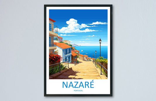 Nazare Travel Print Wall Art Nazare Wall Hanging Home Décor Nazare Gift Art Lovers Portugal Art Lover Gift Nazare Wall Décor