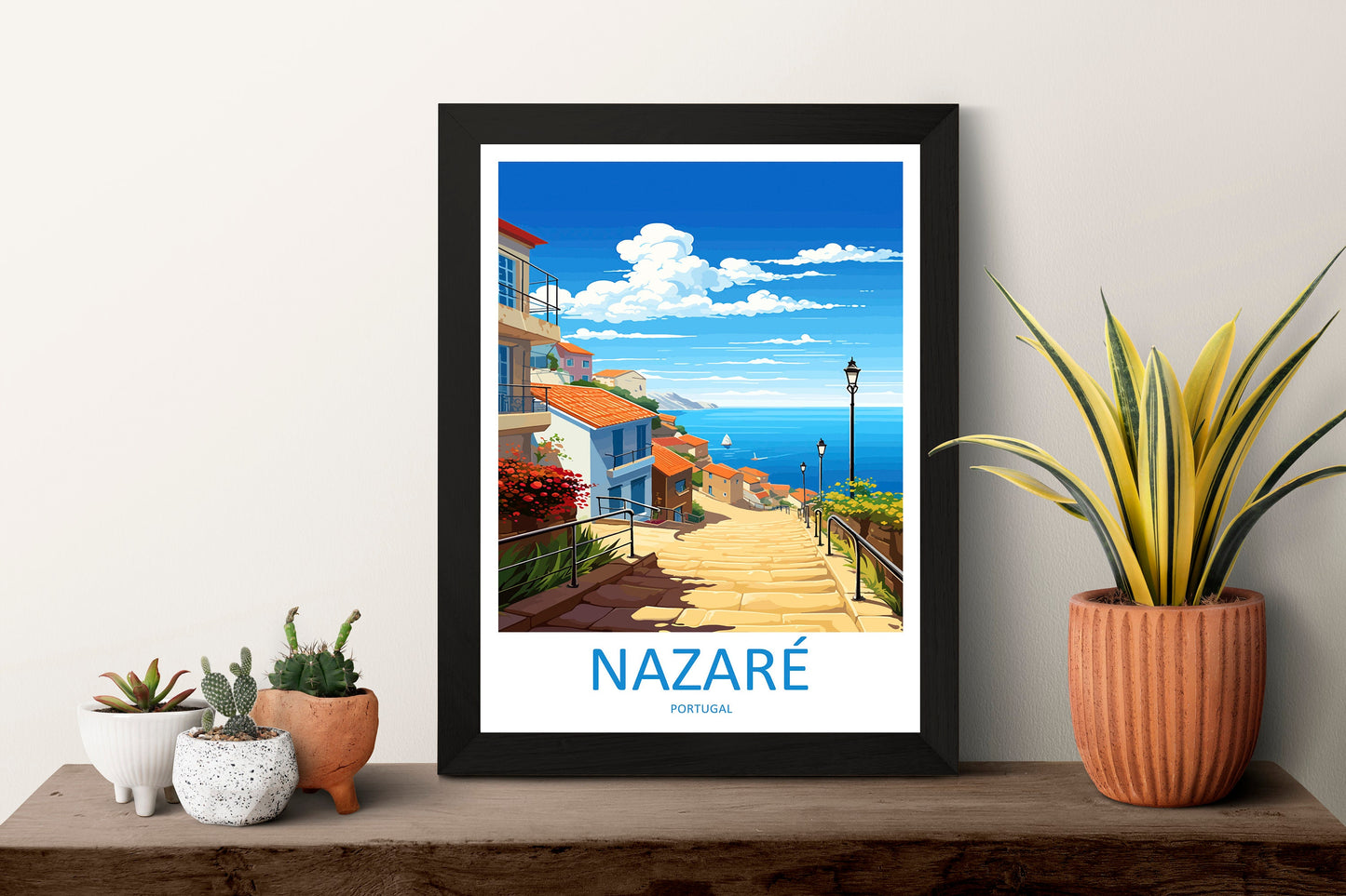 Nazare Travel Print Wall Art Nazare Wall Hanging Home Décor Nazare Gift Art Lovers Portugal Art Lover Gift Nazare Wall Décor