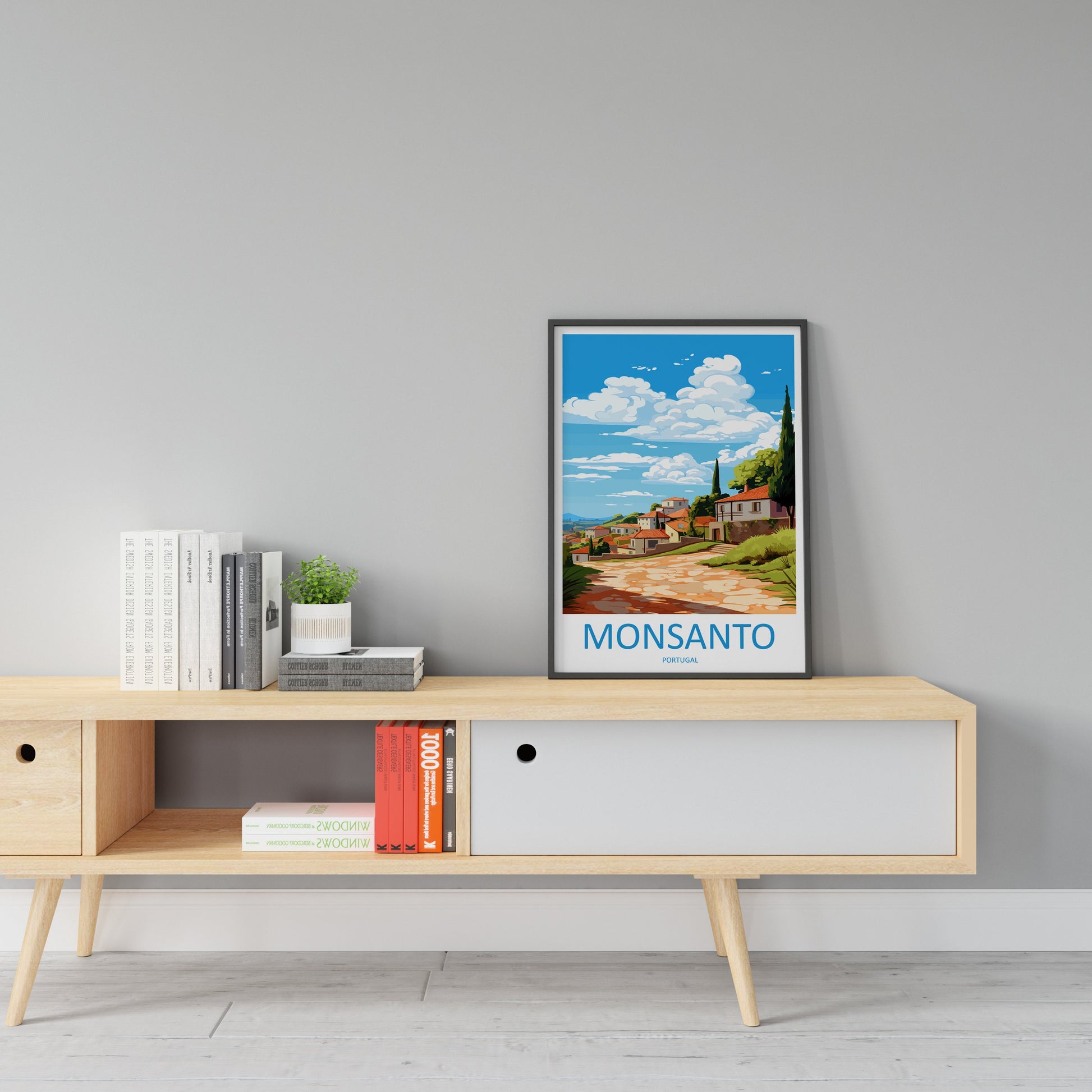 Monsanto Travel Print Wall Art Monsanto Wall Hanging Home Décor Monsanto Gift Art Lovers Portugal Art Lover Gift Monsanto Wall Décor