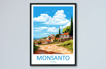 Monsanto Travel Print Wall Art Monsanto Wall Hanging Home Décor Monsanto Gift Art Lovers Portugal Art Lover Gift Monsanto Wall Décor