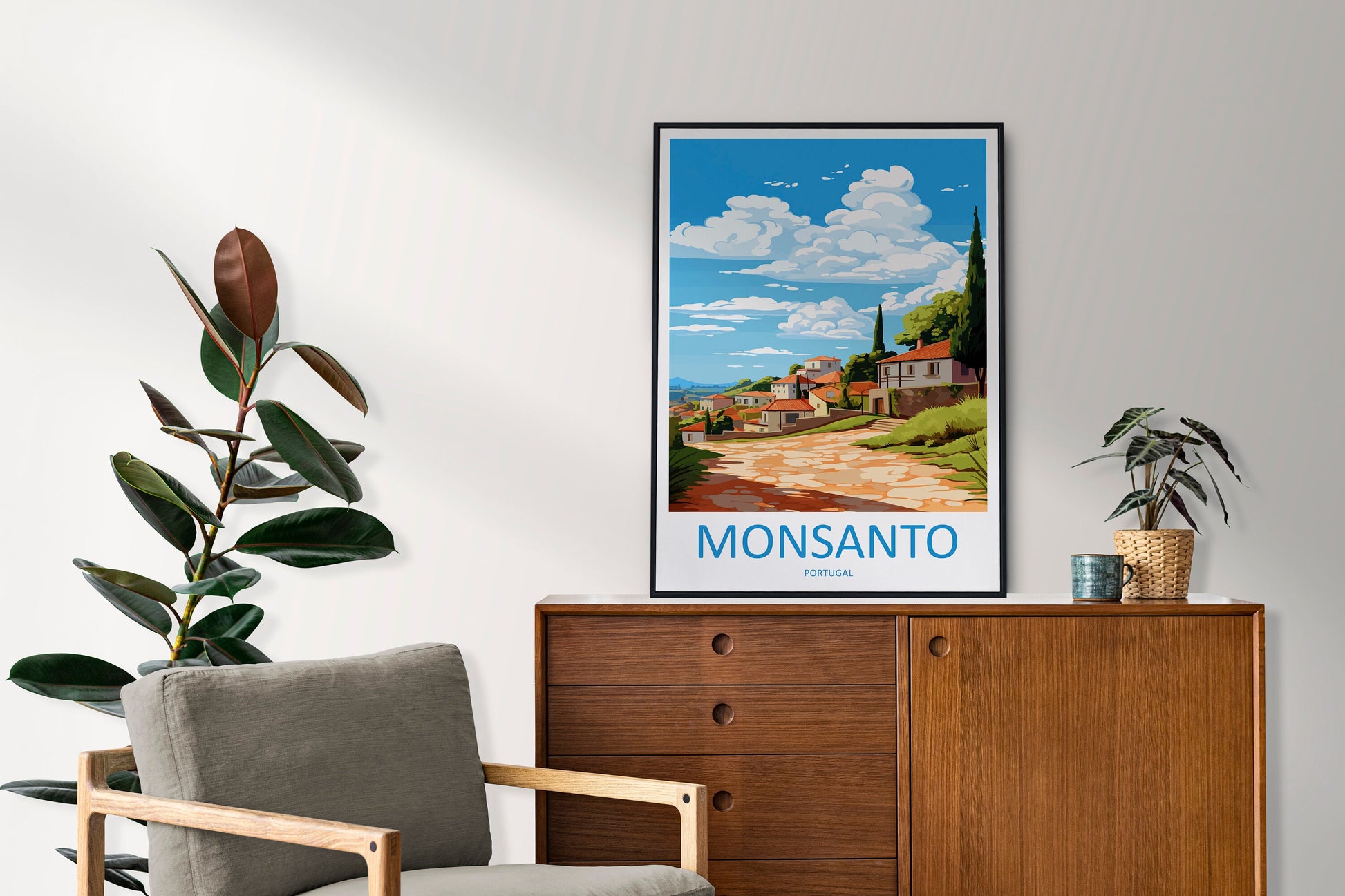 Monsanto Travel Print Wall Art Monsanto Wall Hanging Home Décor Monsanto Gift Art Lovers Portugal Art Lover Gift Monsanto Wall Décor