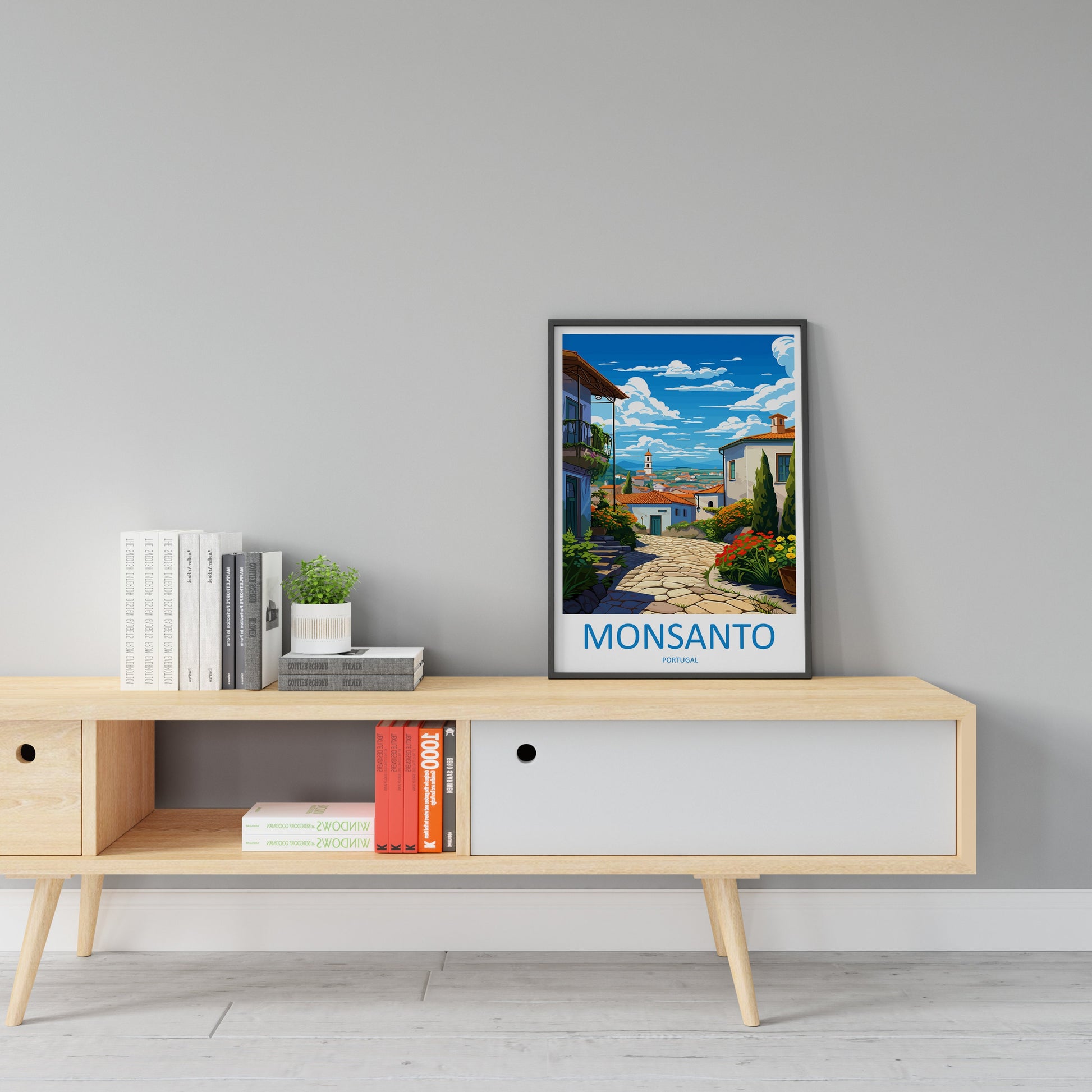Monsanto Travel Print Wall Art Monsanto Wall Hanging Home Décor Monsanto Gift Art Lovers Portugal Art Lover Gift Monsanto Wall Décor