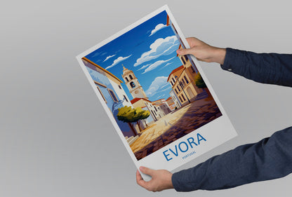Evora Travel Print Wall Art Evora Wall Hanging Home Décor Evora Gift Art Lovers Portugal Art Lover Gift Evora Poster