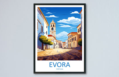 Evora Travel Print Wall Art Evora Wall Hanging Home Décor Evora Gift Art Lovers Portugal Art Lover Gift Evora Poster