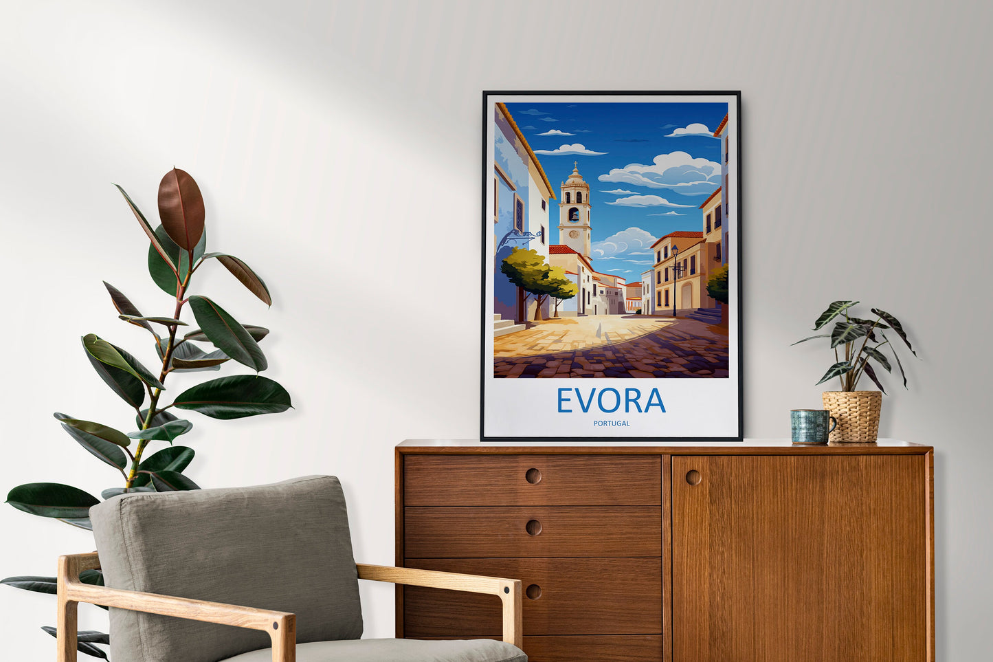 Evora Travel Print Wall Art Evora Wall Hanging Home Décor Evora Gift Art Lovers Portugal Art Lover Gift Evora Poster
