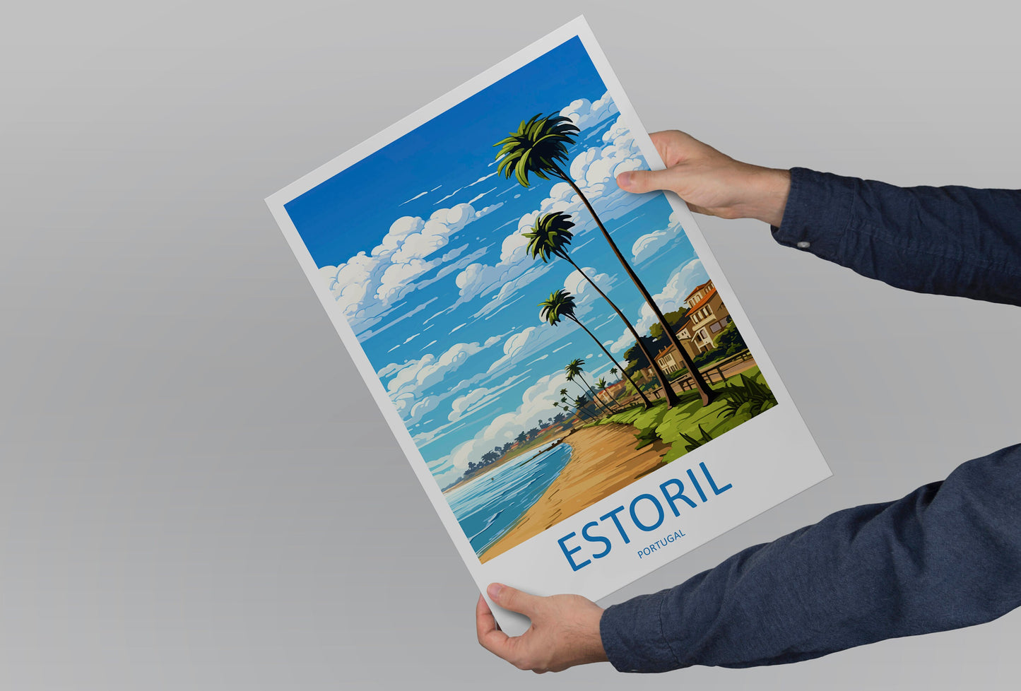 Estoril Travel Print Wall Art Estoril Wall Hanging Home Décor Estoril Gift Art Lovers Portugal Art Lover Gift Estoril Poster