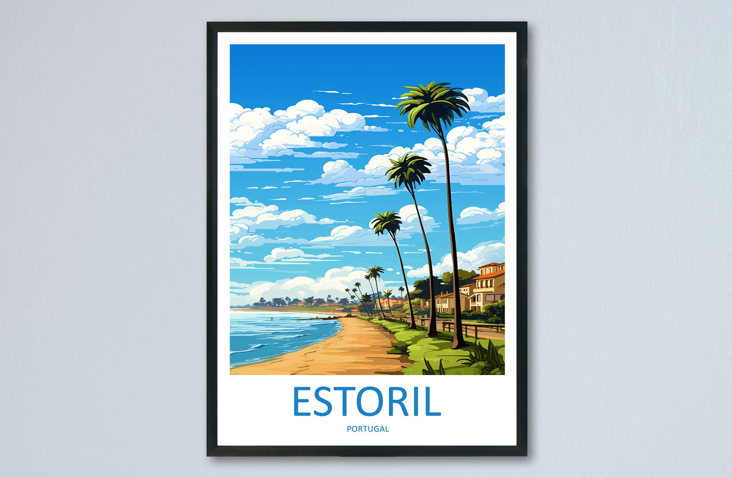 Estoril Travel Print Wall Art Estoril Wall Hanging Home Décor Estoril Gift Art Lovers Portugal Art Lover Gift Estoril Poster