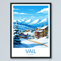 Vail Ski Resort Travel Print Wall Art Vail Ski Resort Wall Hanging Home Décor Vail Gift Art Lovers Ski Art Lover Gift Vail Print Skiing