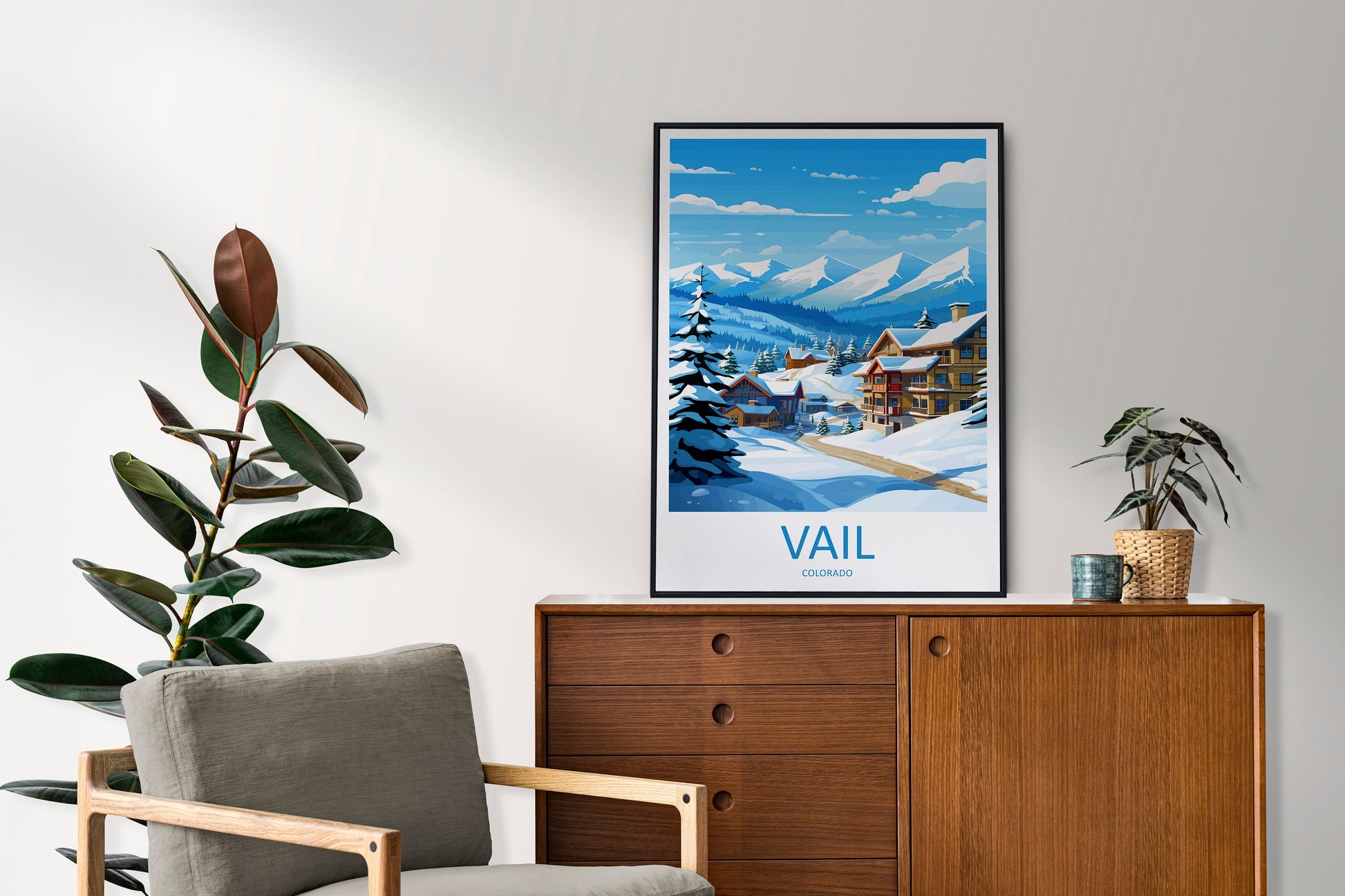 Vail Ski Resort Travel Print Wall Art Vail Ski Resort Wall Hanging Home Décor Vail Gift Art Lovers Ski Art Lover Gift Vail Print Skiing