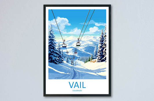 Vail Ski Resort Travel Print Wall Art Vail Ski Resort Wall Hanging Home Décor Vail Gift Art Lovers Ski Art Lover Gift Vail Print Skiing