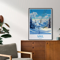 Vail Ski Resort Travel Print Wall Art Vail Ski Resort Wall Hanging Home Décor Vail Gift Art Lovers Ski Art Lover Gift Vail Print Skiing