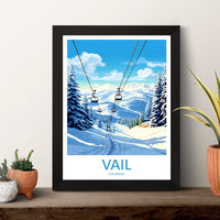 Vail Ski Resort Travel Print Wall Art Vail Ski Resort Wall Hanging Home Décor Vail Gift Art Lovers Ski Art Lover Gift Vail Print Skiing