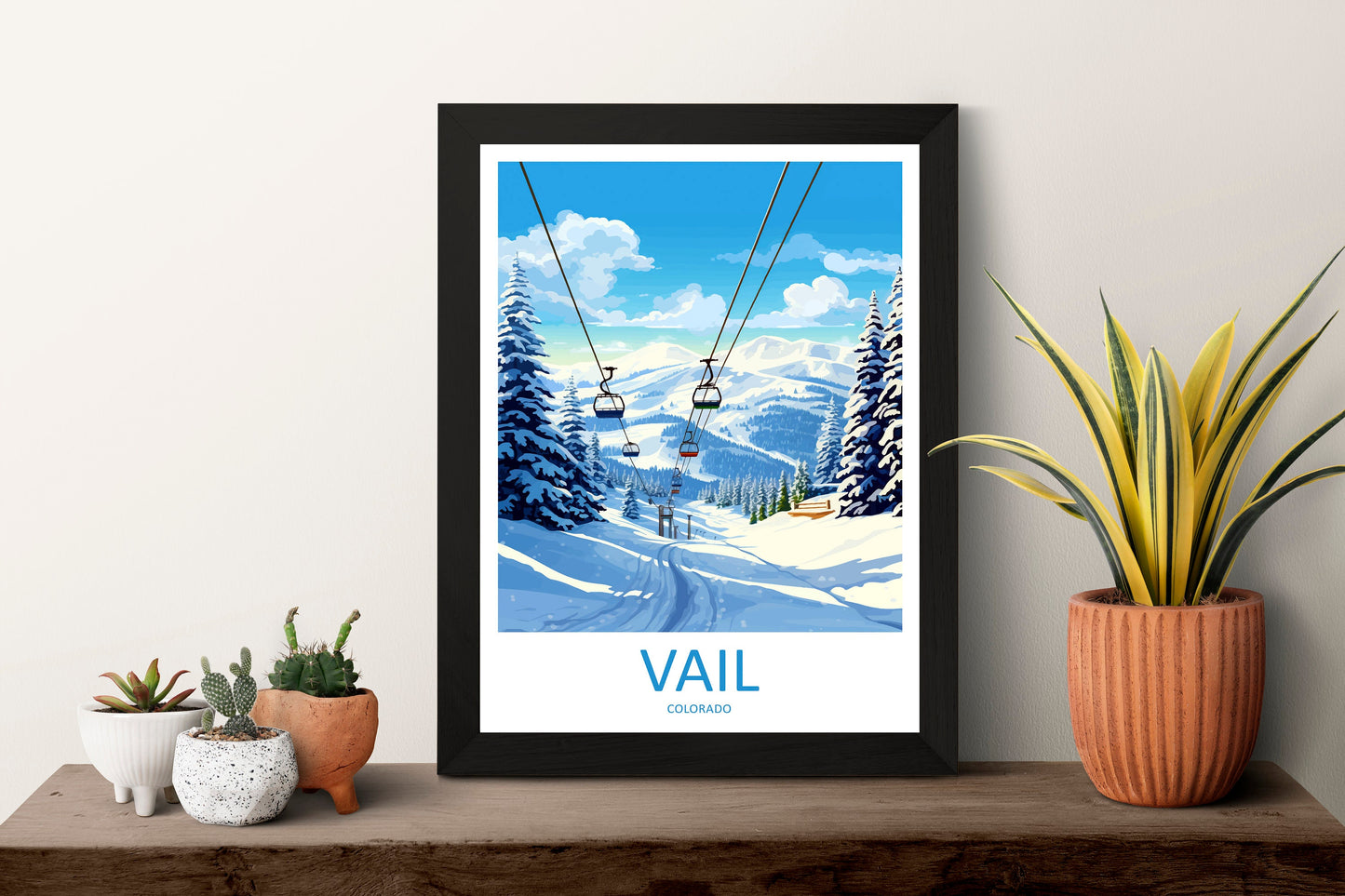 Vail Ski Resort Travel Print Wall Art Vail Ski Resort Wall Hanging Home Décor Vail Gift Art Lovers Ski Art Lover Gift Vail Print Skiing