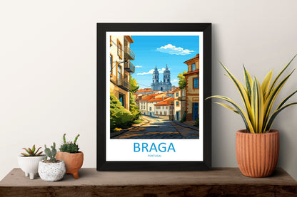 Braga Travel Print Wall Art Braga Wall Hanging Home Décor Braga Gift Art Lovers Portugal Art Lover Gift Braga Wall Art