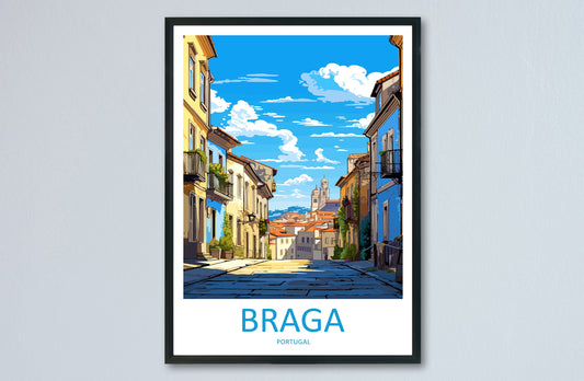 Braga Travel Print Wall Art Braga Wall Hanging Home Décor Braga Gift Art Lovers Portugal Art Lover Gift Braga Wall Art